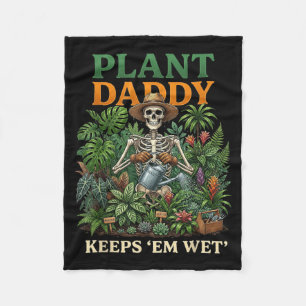 Couverture Polaire Papa plante les garde au frais squelette drôle jar