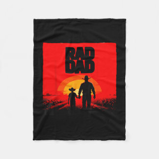 Couverture Polaire Papa radical père et fils agriculteur western couc