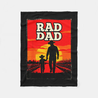 Couverture Polaire Papa radical père et fils agriculteur western couc