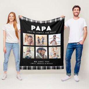 Couverture Polaire Papa Simply Le Meilleur Collage Photo Personnalisé