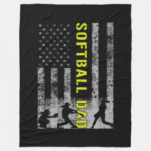 Couverture Polaire Papa Softball FD Noir