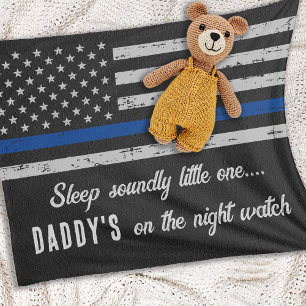 Couverture Polaire Papa's On The Night Watch Police Baby