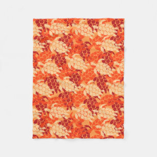 Couverture Polaire Papaye de Hawaïen de tortue de mer de Honu Aloha