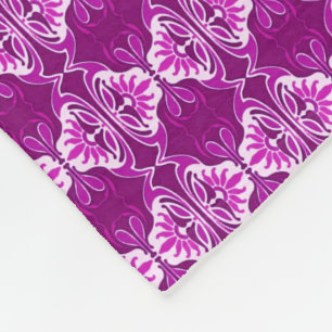 Couverture Polaire Papier peint Art Déco motif - violet et blanc