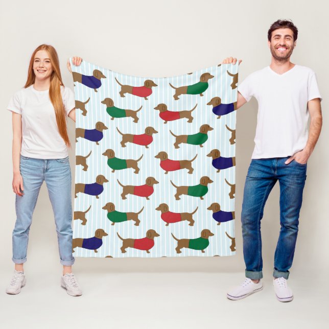Couverture Polaire papier peint dachshund (En situation)