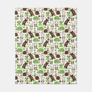 Couverture Polaire papier peint d'animal de lapin de tortue de cerfs