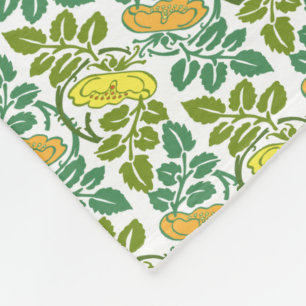 Couverture Polaire Papier peint floral Art Nouveau Buttercup damassé