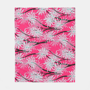 Couverture Polaire Papier peint floral asiatique rétro.