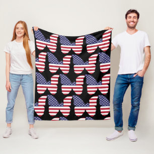 Couverture Polaire Papillon américain, patriotique, 4 juillet