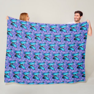 Couverture Polaire Papillon bleu large polaire / Lavande