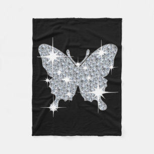 Couverture Polaire Papillon brillant en diamant argenté