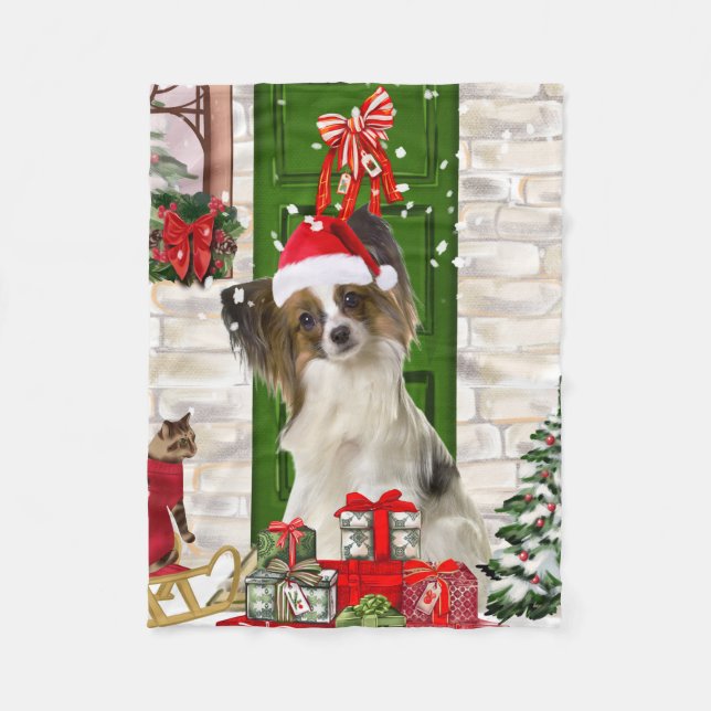 Couverture Polaire Papillon Chien Noël (Devant)