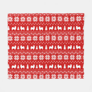 Couverture Polaire Papillon Chien Silhouettes Noël Motif de Noël