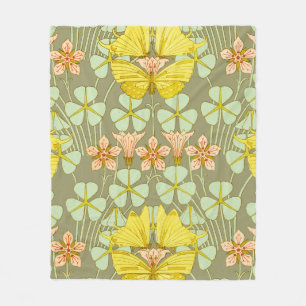 Couverture Polaire Papillon Floral Botanique coloré