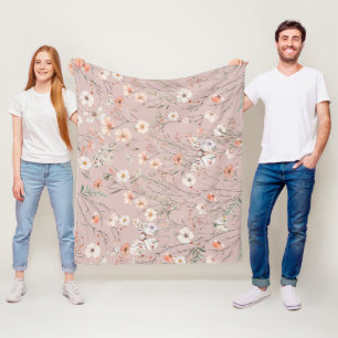 Couverture Polaire Papillon floral Fleur sauvage Boho