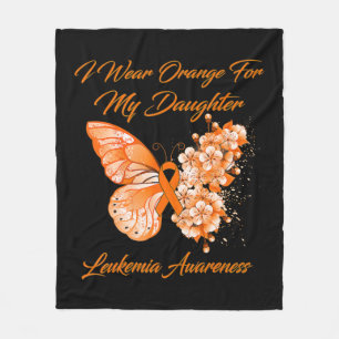 Couverture Polaire Papillon Je Porte Orange Pour Ma Fille Leucémie A