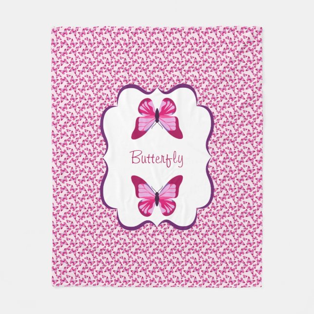Couverture Polaire Papillon Motif Plutôt rose violet (Devant)