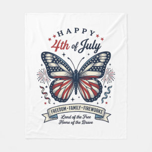 Couverture Polaire Papillon Patriotique Bonne Fête du 4 Juillet Desig
