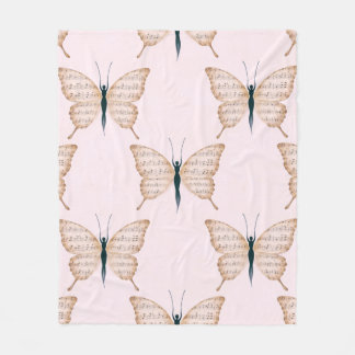 Couverture Polaire Papillon poétique forme rose