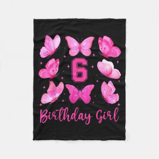 Couverture Polaire Papillon Rose 6ème Anniversaire Fille Coquette 6 A