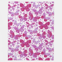 Papillons Aquarelle Magenta Rose