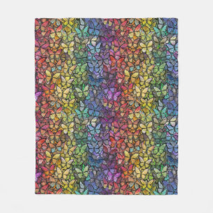 Couverture Polaire papillons arc-en-ciel