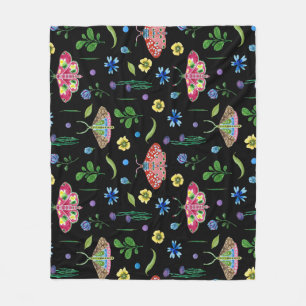 Couverture Polaire Papillons multicolores : Motif transparent
