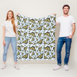 Couverture Polaire Papillons Swallowtail Jaunes Ciel Bleu Moyen