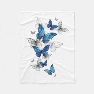 Couverture Polaire Papillons volants bleus Morpho