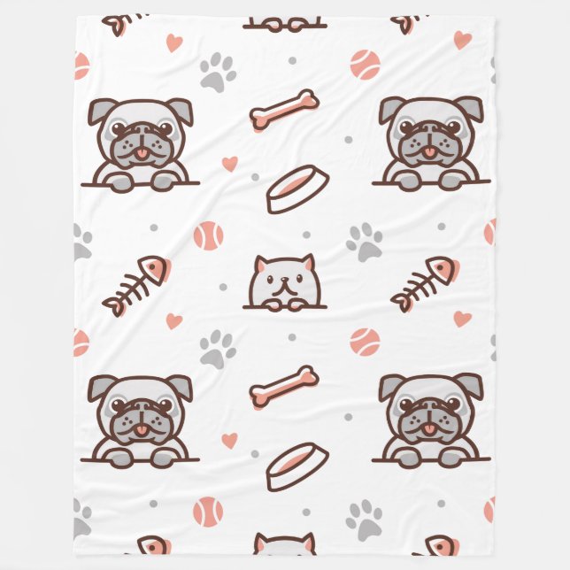 Couverture Polaire Paquet en molleton Dogg 60x80 (Devant)