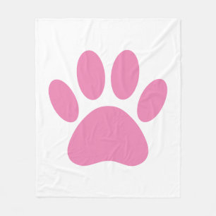 Couverture Polaire Paquet Pawprint de chien rose