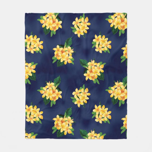 Couverture Polaire Paradis tropical Plumeria Hawaiian (Devant)
