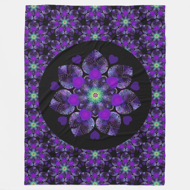 Couverture Polaire Parapluie violet & coeurs .7 (Devant)