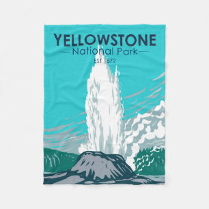 Couverture Polaire Parc national de Yellowstone Castle Geyser Vintage