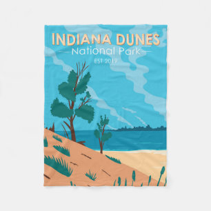 Couverture Polaire Parc national des dunes d'Indiana Vintage