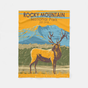 Couverture Polaire Parc national des Rocheuses Colorado Elk Vintage