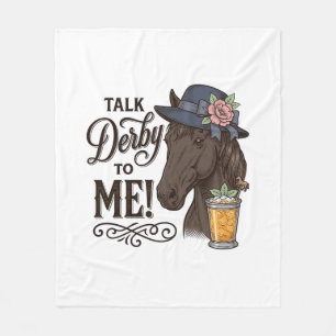 Couverture Polaire Parle Derby à Moi Cheval Gravure Vintage T-Shirt_1