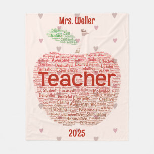 Couverture Polaire Parole de l'enseignant personnalisé Art Apple cade