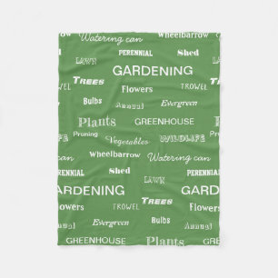 Couverture Polaire Paroles de jardinage Motif de jardin Thème Vert