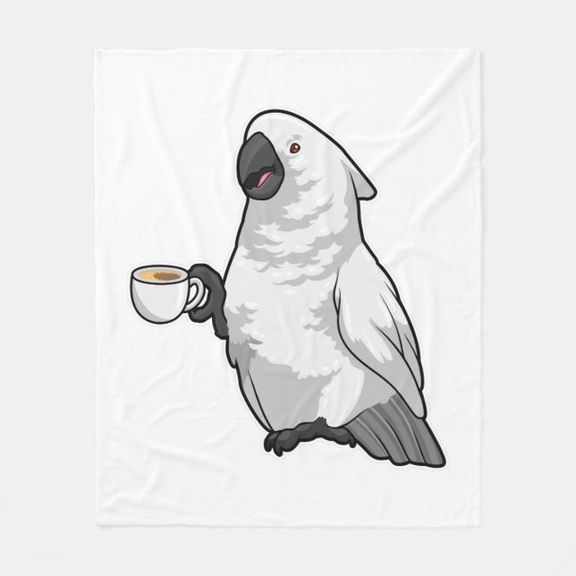 Couverture Polaire Parrot with Cup of Coffee (Devant)