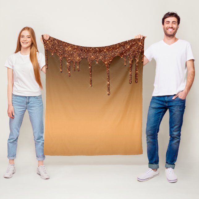 Couverture Polaire Parties scintillant Brown de séchage (En situation)