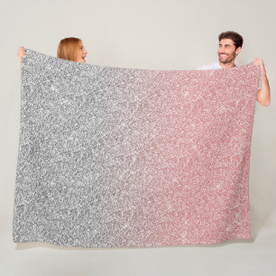 Couverture Polaire Parties scintillant Girl Rose Gold & Silver Ombre
