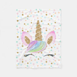 Couverture Polaire Parties scintillant Gold de l'Unicorn Rainbow Past