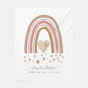 Couverture Polaire Parties scintillant moderne Pink Rainbow Birth Sta