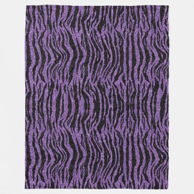 Couverture Polaire Parties scintillant noire violet Zebra Imprimer (Devant)