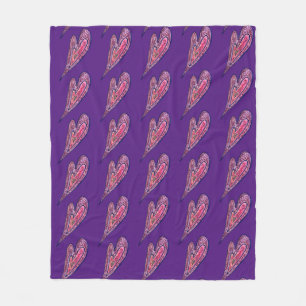 Couverture Polaire Parties scintillant rose bleu Coeurs Art Fleece Je