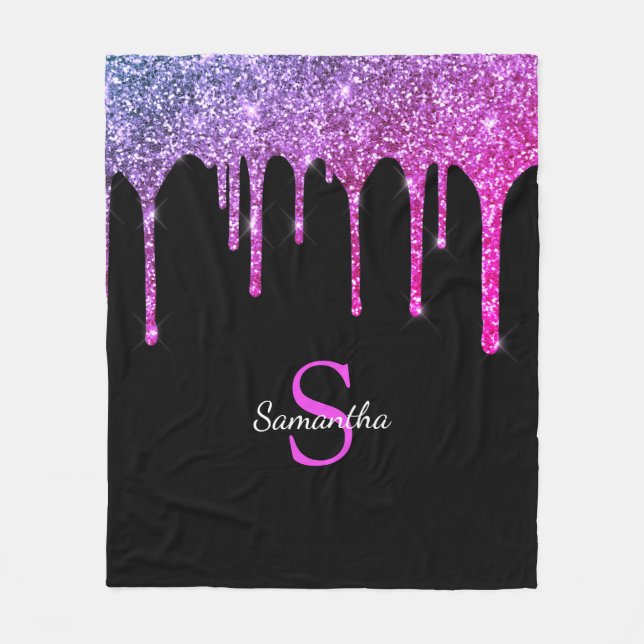 Couverture Polaire Parties scintillant rose pourpre Éclaircissement L (Devant)