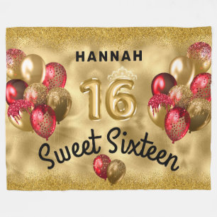 Couverture Polaire Parties scintillant rouge or personnalisé Ballons 
