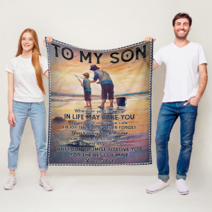 Couverture Polaire Partout Où Votre Voyage Dans La Vie-Pêche Papa À S