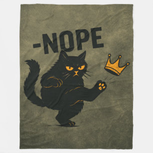 Couverture Polaire Pas De Rois En Amérique Chat Noir Drôle Kicking Cr